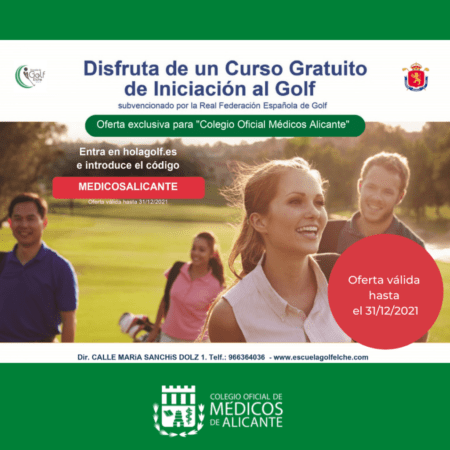Curso Gratuito de Iniciación al Golf subvencionado por la Real Federación Española de Golf – Oferta válida hasta el 31/12/21